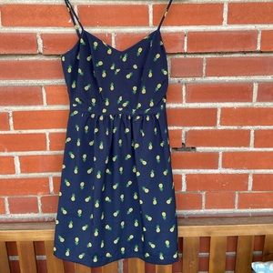 JCrew navy pineapple sundress